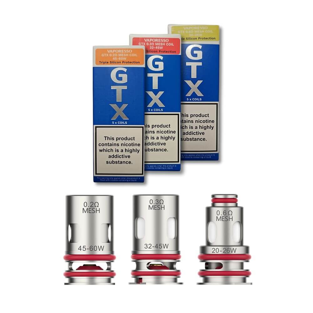 Vaporesso GTX Mesh Coils (5 pack) - Fast UK Delivery The Puffin Hut Vaporesso GTX Mesh Coils (5 pack) - Fast UK Delivery The Puffin Hut