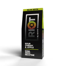 Load image into Gallery viewer, Black Edition Sour Cherry &amp; Apple 100ml Short Fill by Riot Squad | The Puffin Hut
