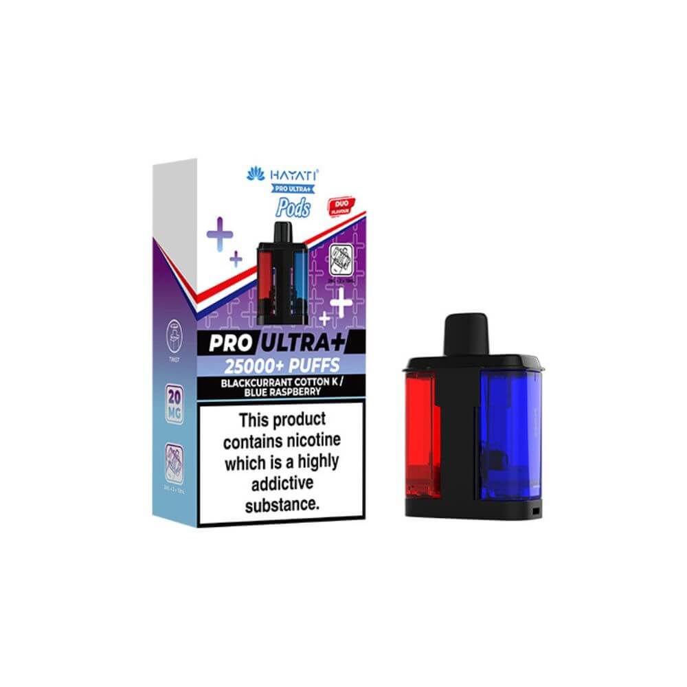 Hayati Pro Ultra+ Refill Pods - Blackcurrant Cotton K + Blue Raspberry | The Puffin Hut