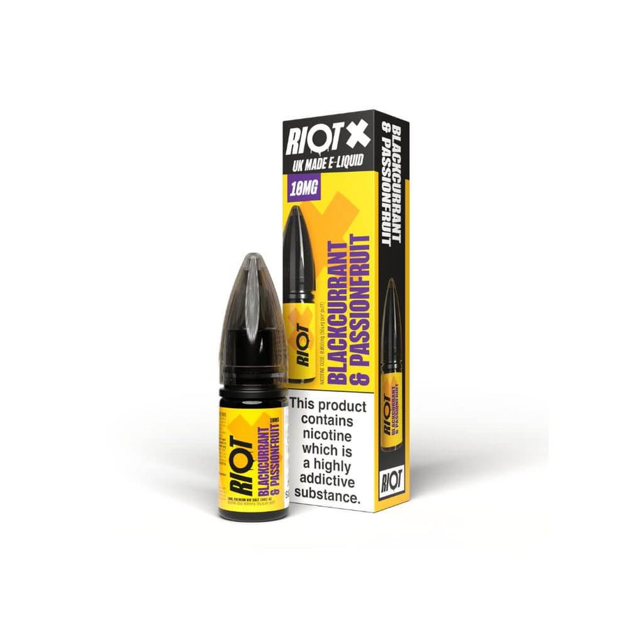 Blackcurrant & Passionfruit Nic Salt e-Liquid by Riot X | The Puffin Hut