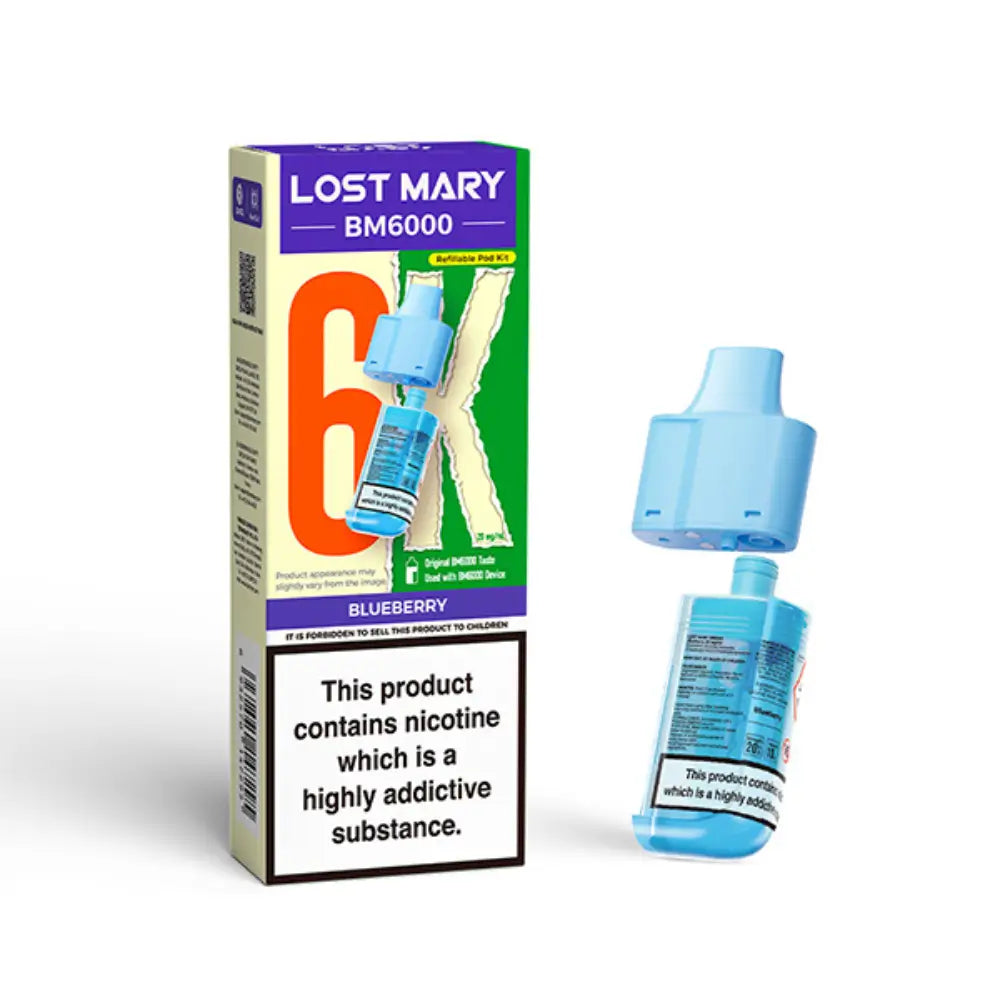 Blueberry BM6000 Refill Pack by Lost Mary | The Puffin Hut