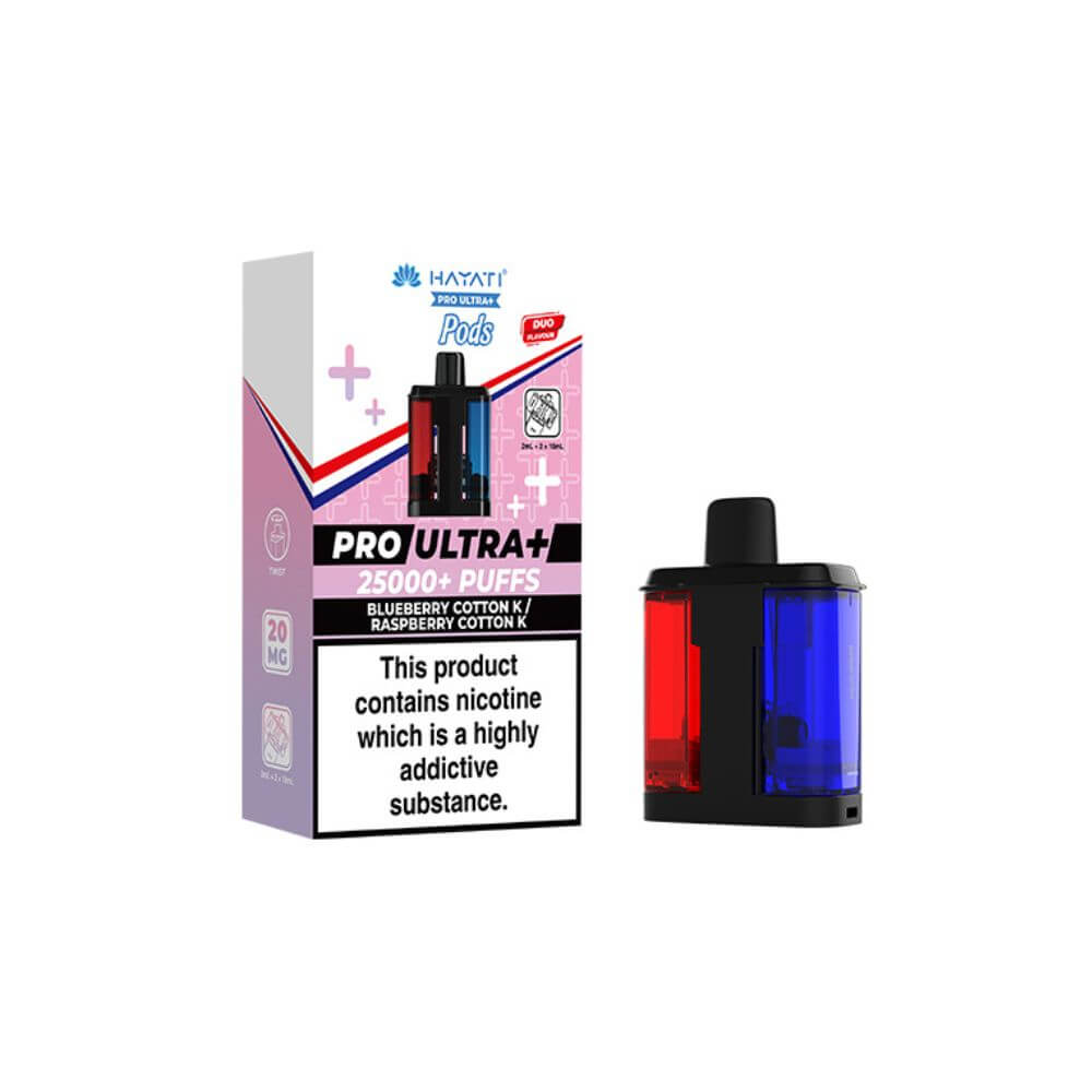Hayati Pro Ultra+ Refill Pods - Blueberry Cotton K + Raspberry Cotton K | The Puffin Hut