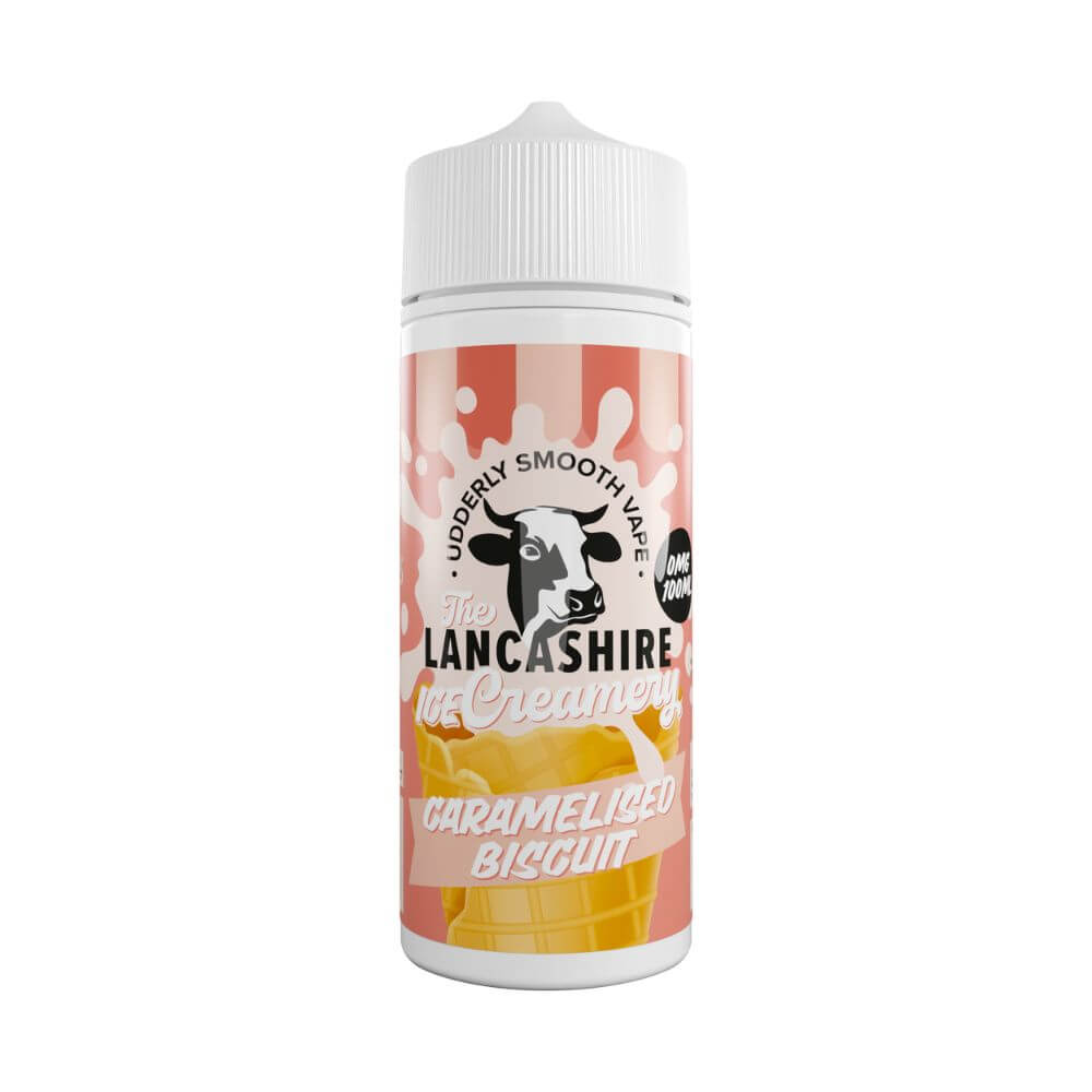 Caramelised Biscuit 100ml Shortfill e-Liquid by The Lancashire Ice Creamery | The Puffin Hut