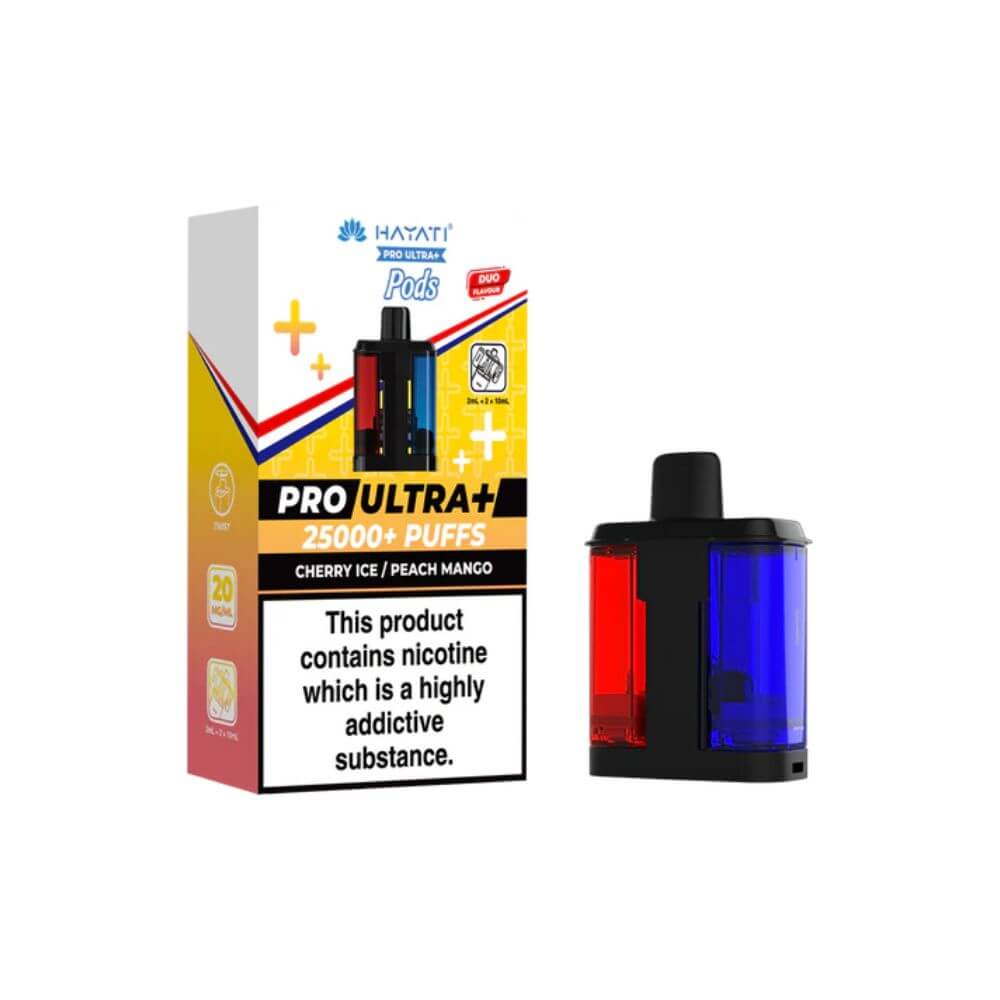 Hayati Pro Ultra+ Refill Pods - Cherry Ice + Peach Mango | The Puffin Hut