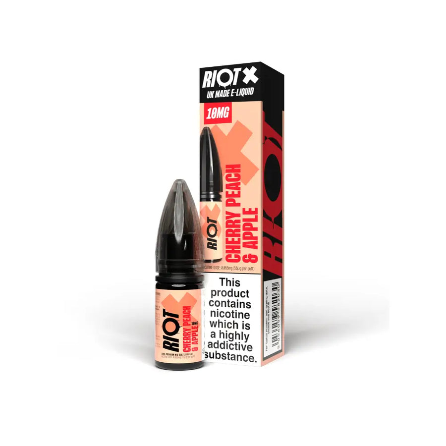 Cherry Peach & Apple 10ml e-Liquid by Riot X | The Puffin Hut