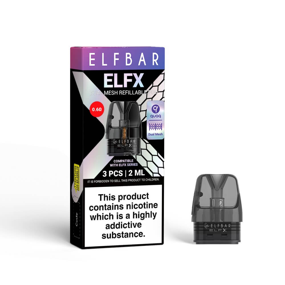 Elf Bar ELFX Replacement Pods (3pack) - 0.6ohm | The Puffin Hut