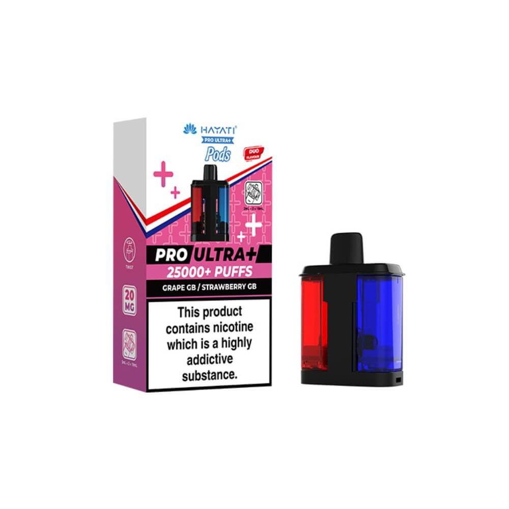 Hayati Pro Ultra+ Refill Pods - Grape GB + Strawberry GB | The Puffin Hut