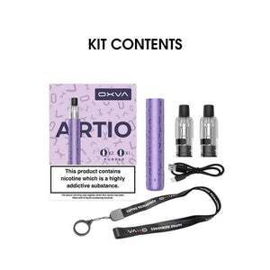 OXVA Artio Pod Kit - Kit Contents | The Puffin Hut