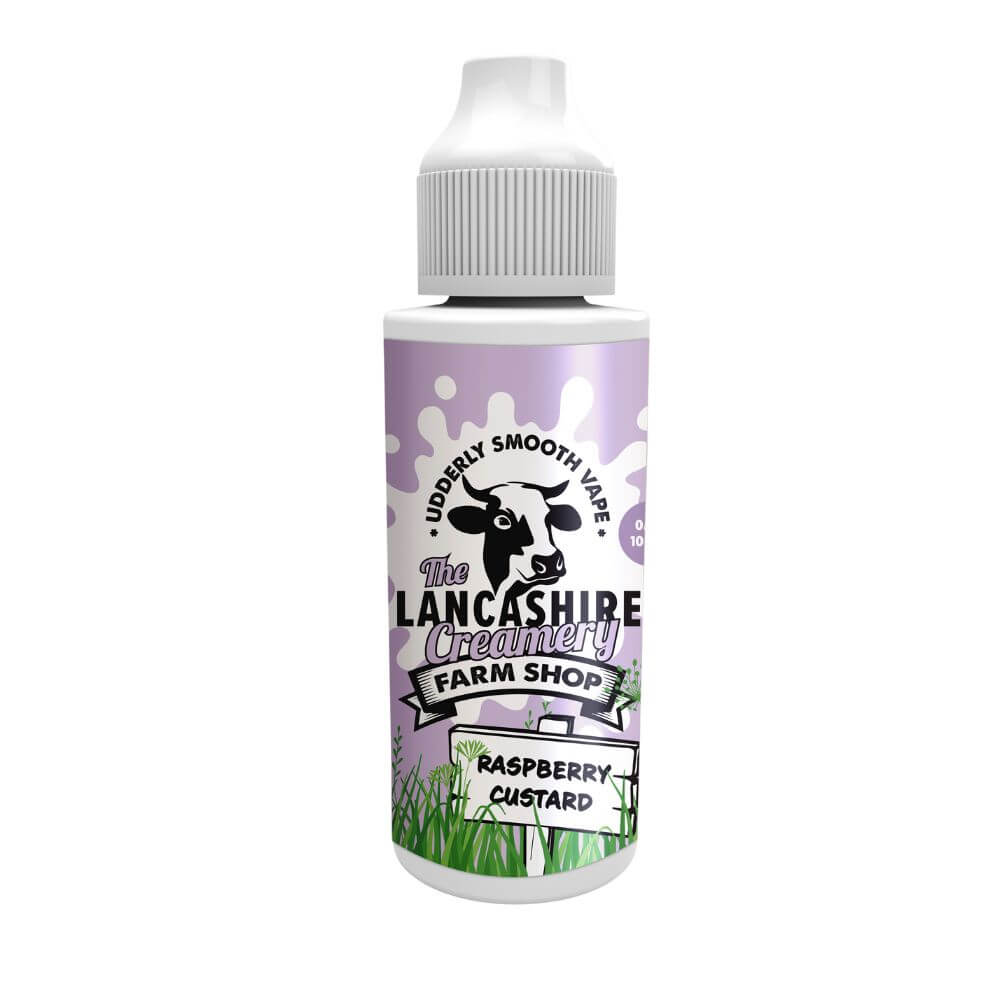 Raspberry Custard 100ml Shortfill e-Liquid by The Lancashire Creamery, Farm Shop Edition | The Puffin Hut