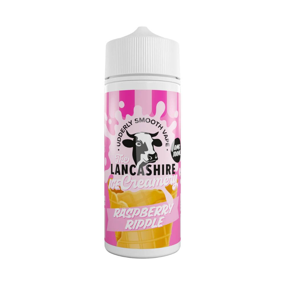 Raspberry Ripple 100ml Shortfill e-Liquid by The Lancashire Ice Creamery | The Puffin Hut