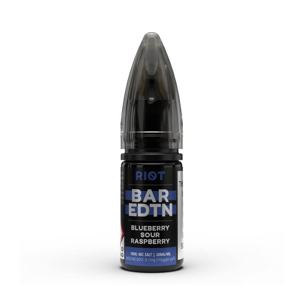 Blueberry Sour Raspberry 10ml Nic Salt e-Liquid by Riot BAR EDTN | The Puffin Hut
