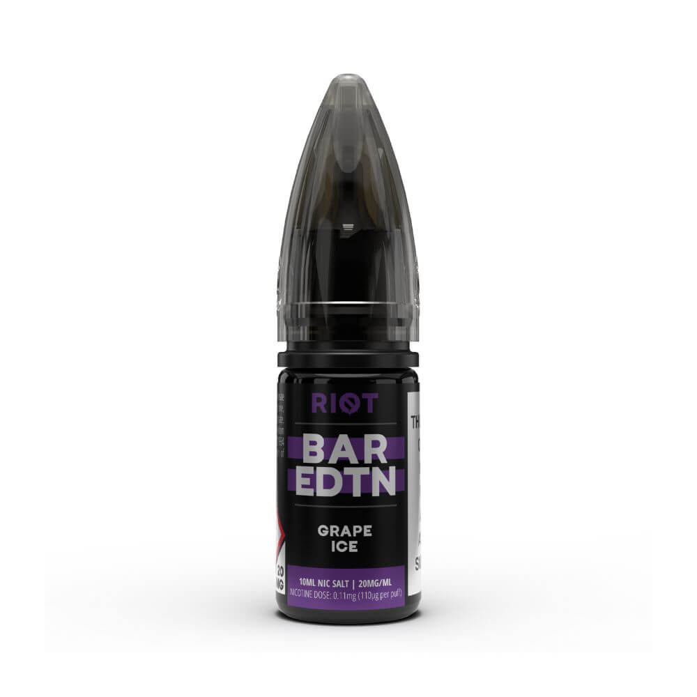 Grape Ice 10ml Nic Salt e-Liquid by Riot BAR EDTN | The Puffin Hut
