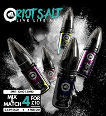 Riot S:alt e-Liquids - Mix & Match 4 for £10 | The Puffin Hut