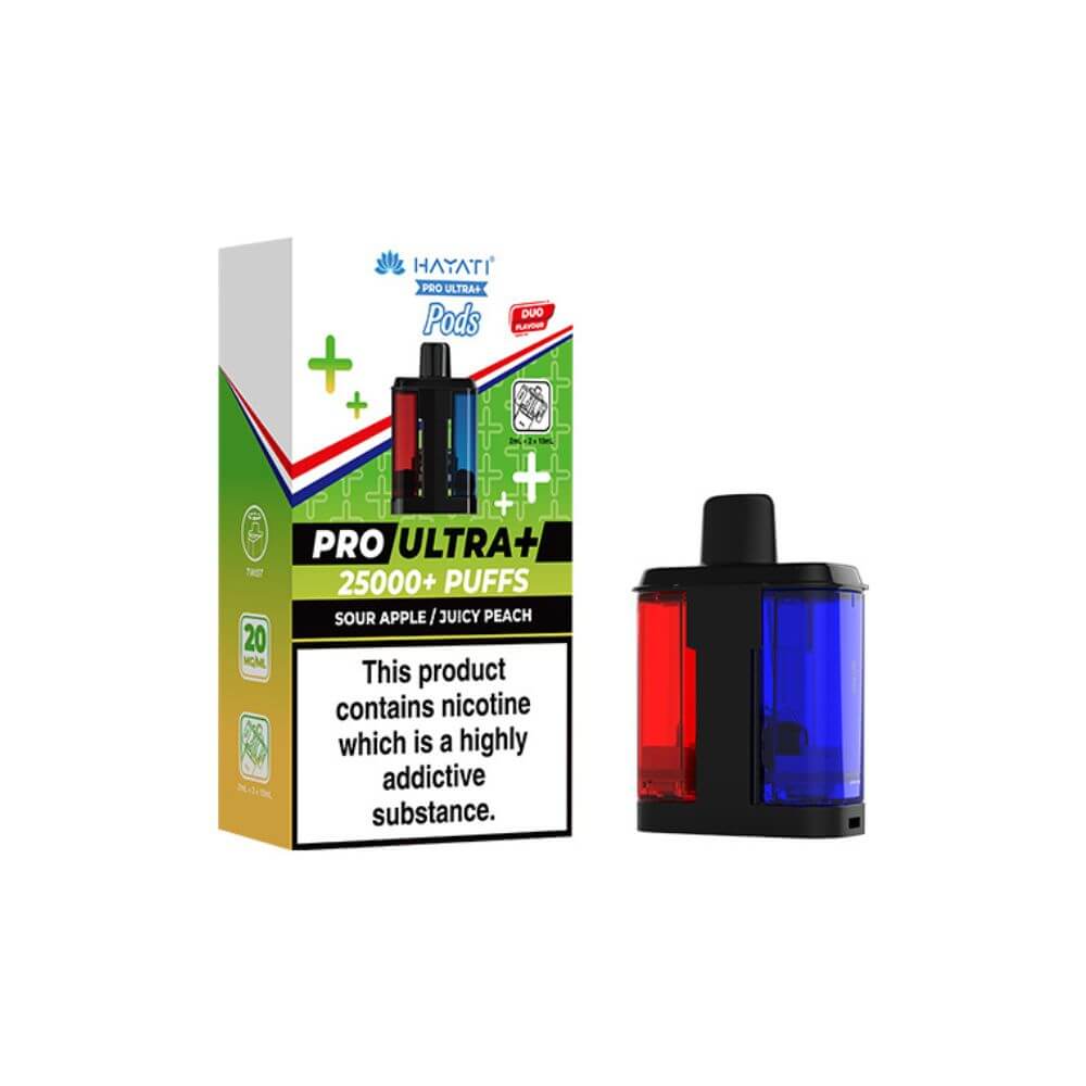 Hayati Pro Ultra+ Refill Pods - Sour Apple + Juicy Peach | The Puffin Hut