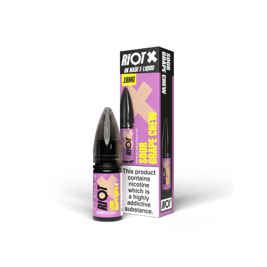 Sour Grape Chew Nicotine Salt e-Liquid by Riot X | The Puffin Hut