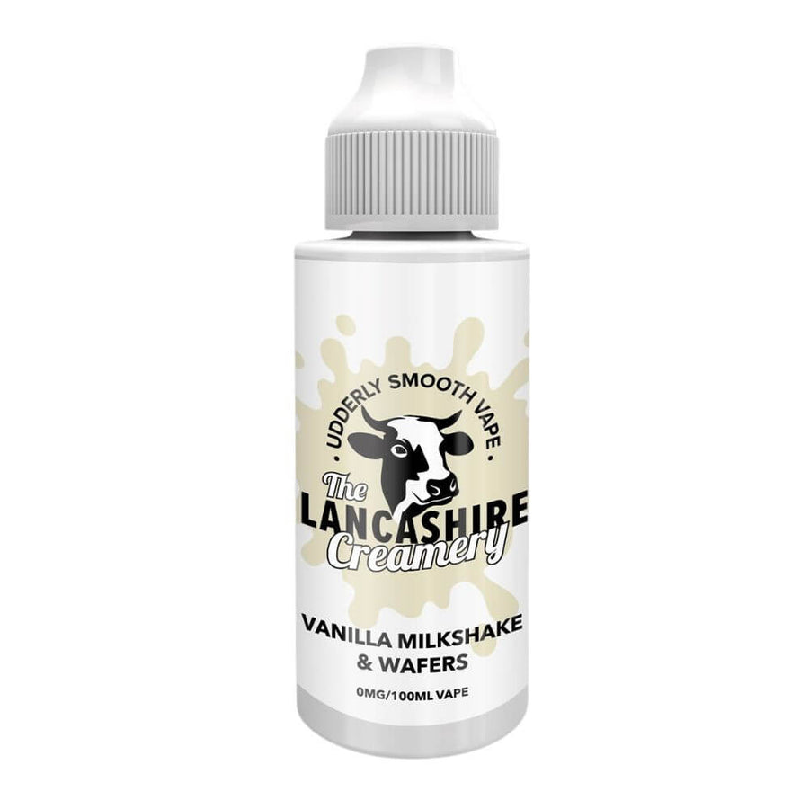 Vanilla Milkshake &amp; Wafers 100ml Shortfill e-Liquid by The Lancashire Creamery | The Puffin Hut