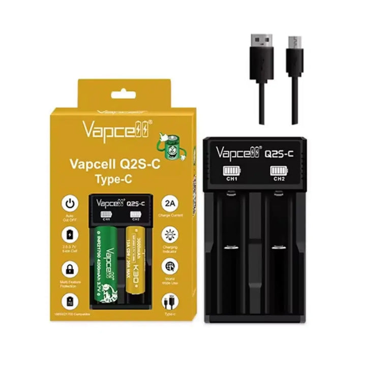 Vapcell Q2S-C Dual Bay Battery Charger | The Puffin Hut