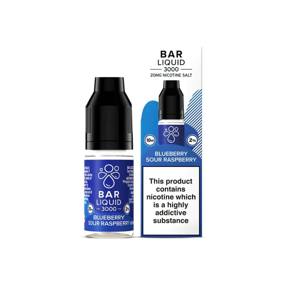 Blue Sour Raspberry Nic Salt By Bar Liquid 3000 | The Puffin Hut