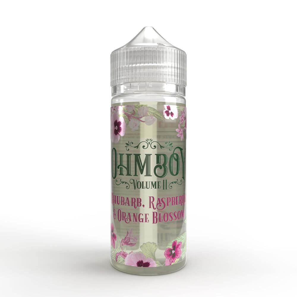 Rhubarb Raspberry & Orange Blossom 100ml Short Fill e-Liquid by Ohm Boy Volume II | The Puffin Hut