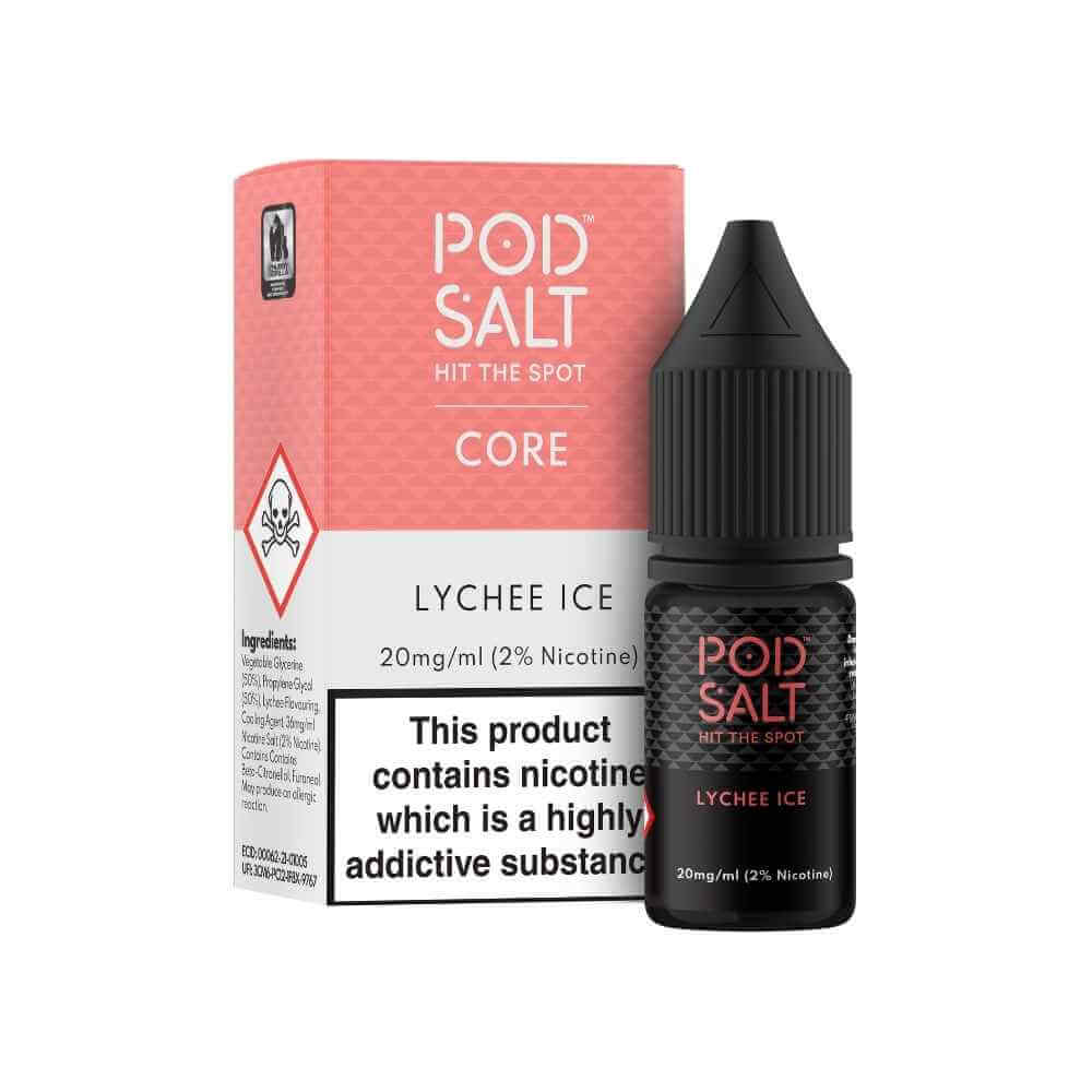 Lychee Ice Nic Salt e-Liquid by Pod Salt | The Puffin Hut
