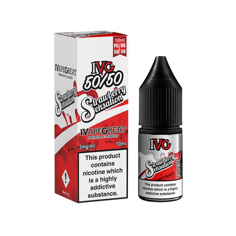 Strawberry Sensation 50/50 eLiquid by IVG | The Puffin Hut